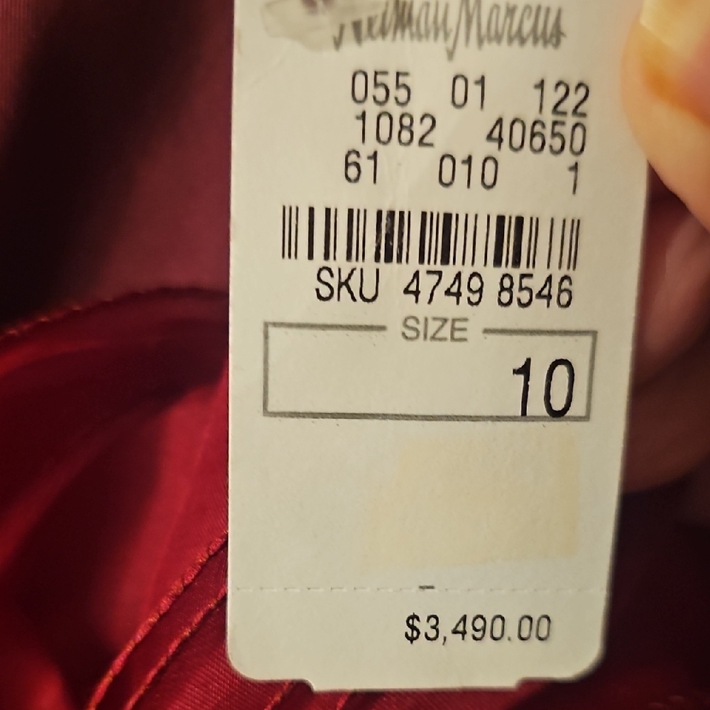 OSCAR de la RENTA Crimson Dress/Gown, Women's, Size 10 - NW - Picture 5 of 9